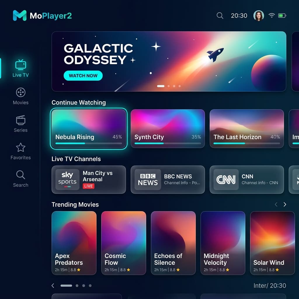 MoPlayer2 home screen