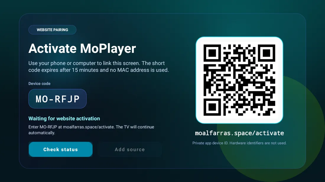 MoPlayer Classic device activation screen