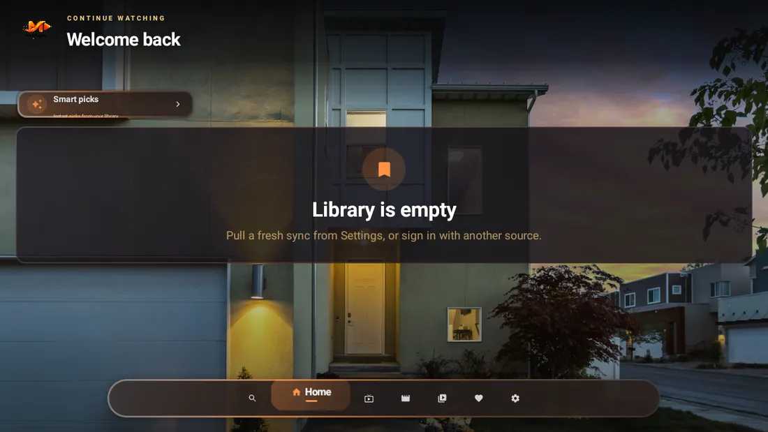 MoPlayer Pro home screen with content rows