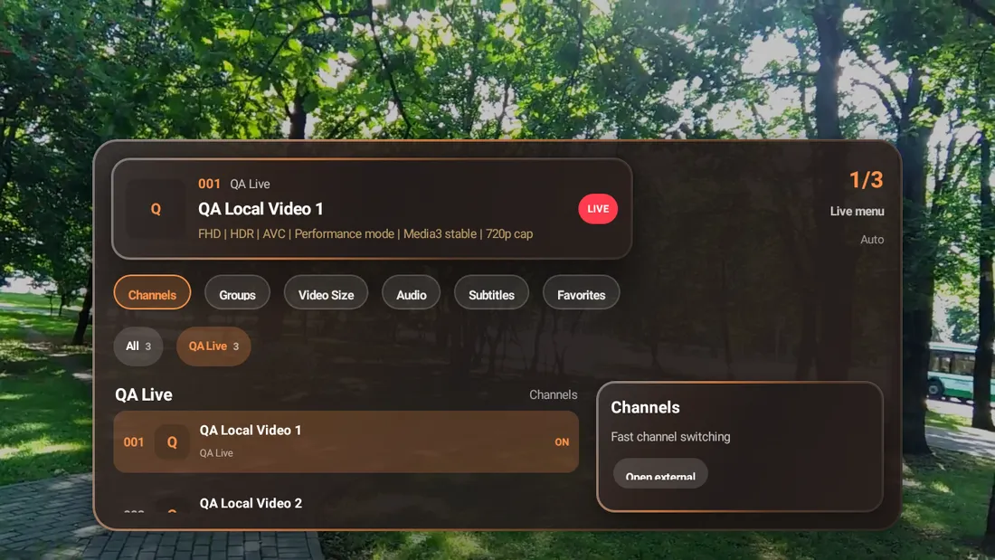 MoPlayer Pro live playback