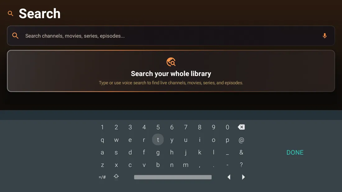 MoPlayer Pro search screen